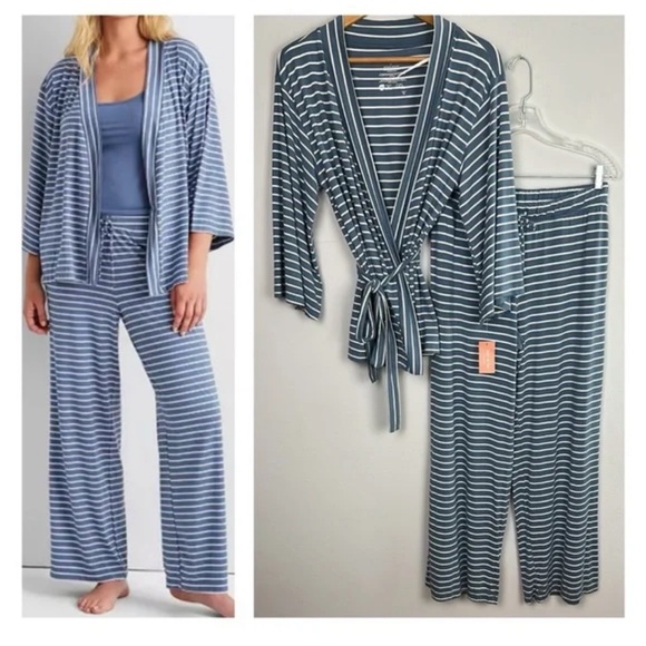 Women’s 3 pc State of Day Fluid Knit Pajama Set Modal Stretch Super Soft Luxury